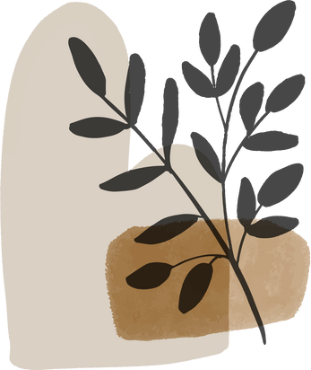 Branch of Leaves with Organic Shapes